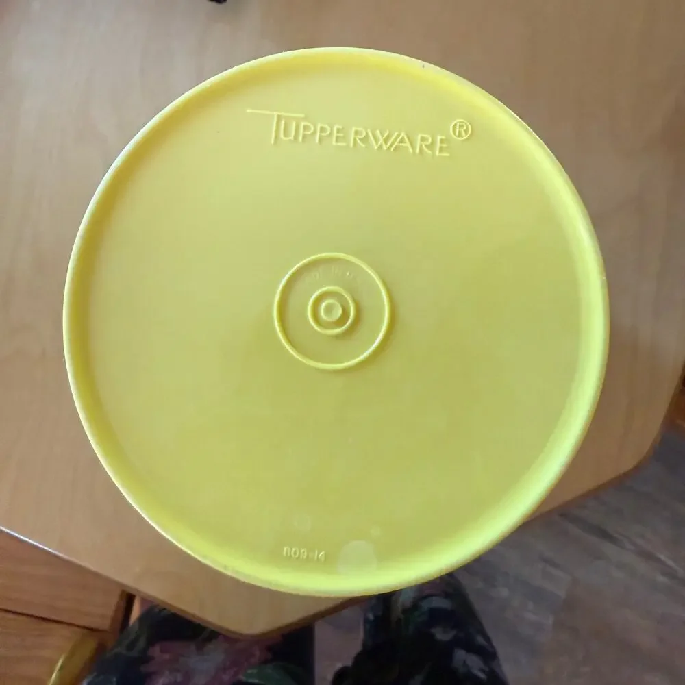 Vintage Tupperware Harvest Gold Servalier Canister w/ Burp Seal Lid 809-14